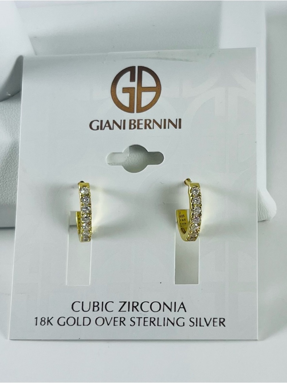Giani Bernini Gold Cubic Zirconia Huggie Earrings - Picture 4 of 7